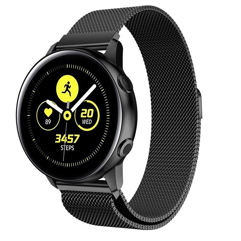 Samsung Galaxy Watch Active Milanese bandje Zwart - Elegante armband in luxueus design - Perfecte pasvorm