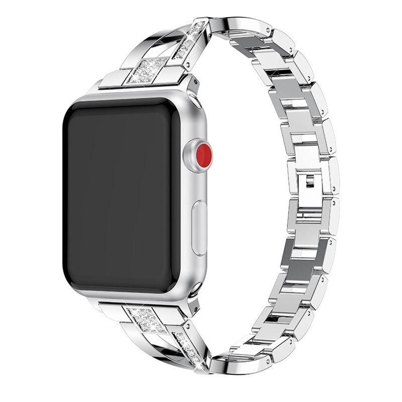 Apple Watch Series 4-6 40mm Crystal Bracelet Zilver - Luxe armband met elegant design - Horlogebandje voor dames