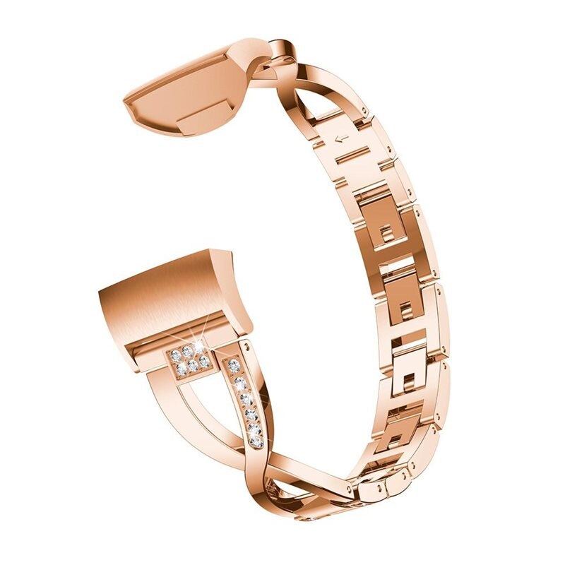 Fitbit Charge 3/Charge 4 Crystal Bracelet Rosé goud - Luxe armband met elegant design - Horlogebandje voor dames
