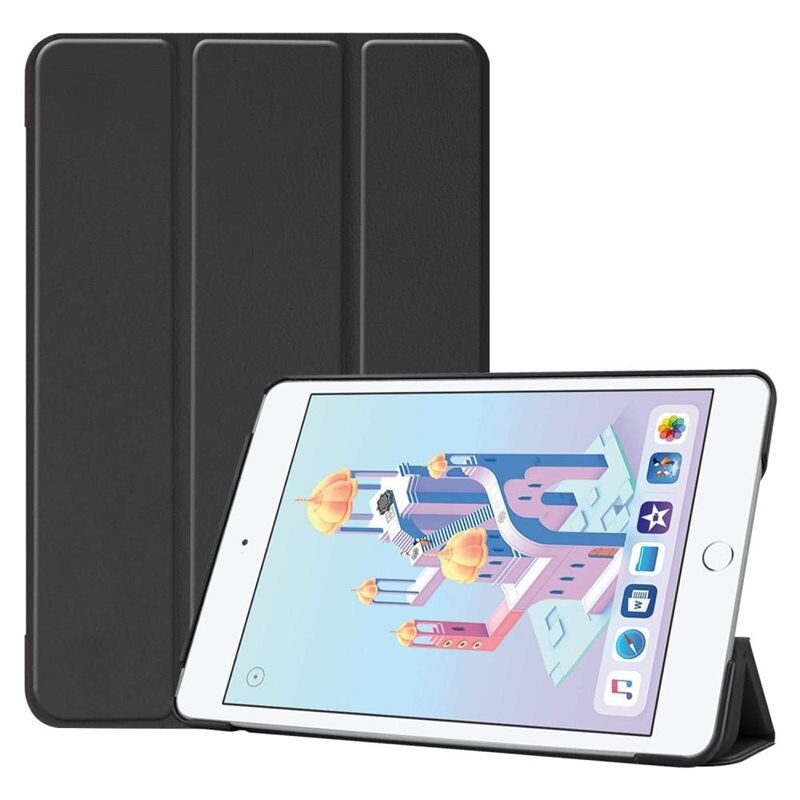 Apple iPad Mini 4 7.9 (2015) Tri-fold Hoesje Zwart - Beschermende tablethoes met standaardfunctie
