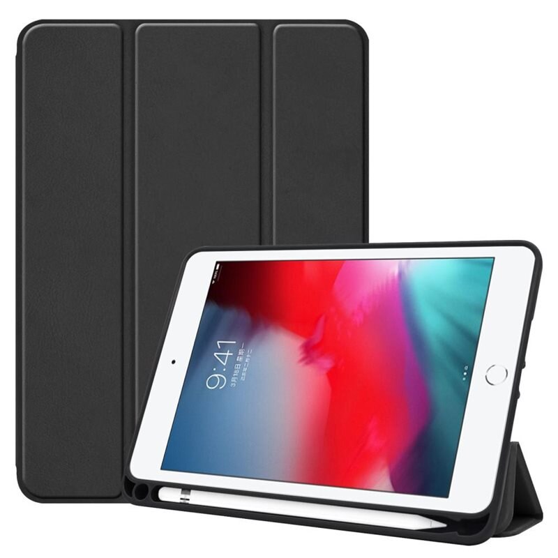 Apple iPad Mini 4 7.9 (2015) Tri-fold met Penhouder Zwart