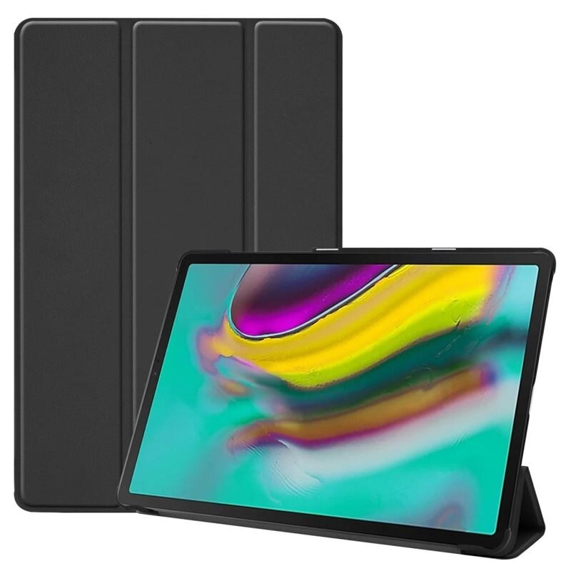 Samsung Galaxy Tab S5e Tri-fold Hoesje Zwart - Beschermende tablethoes met standaardfunctie
