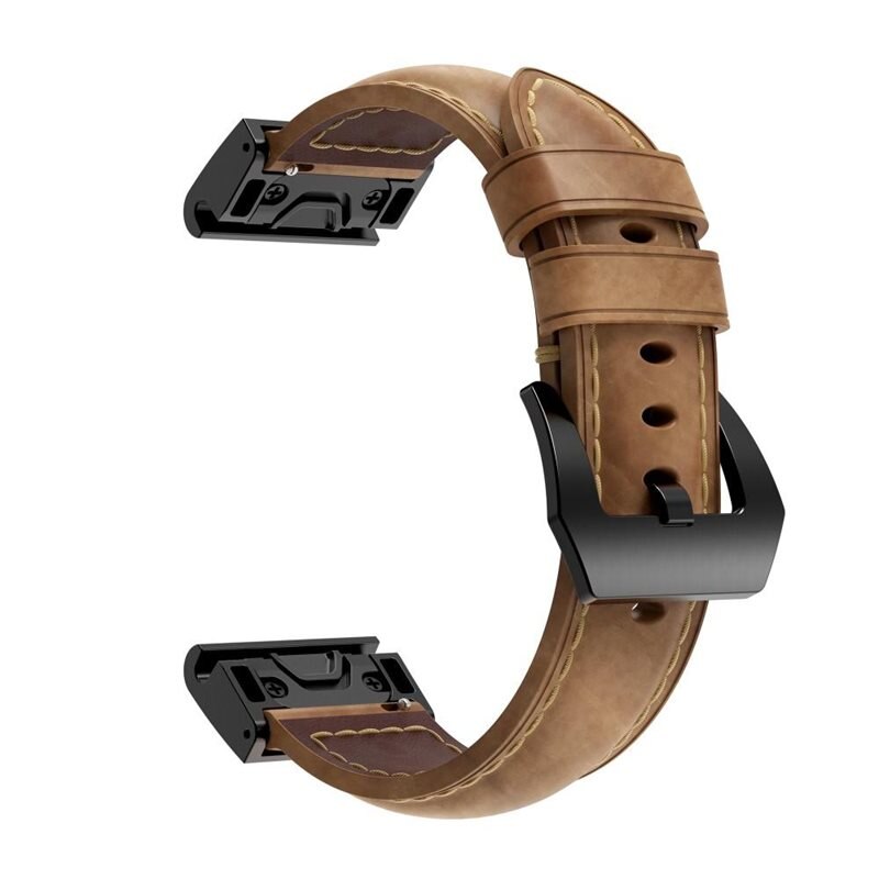 Garmin Fenix 6X Pro Leren bandje Bruin - Mooi bandje van leer