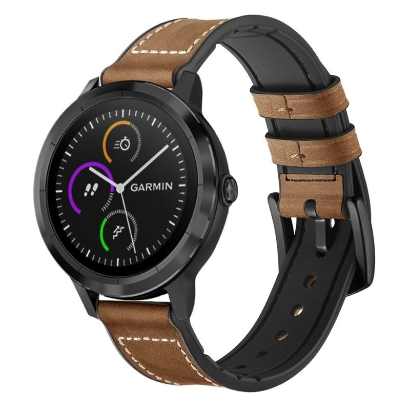 Garmin Vivoactive 3 Leren bandje Bruin - Mooi bandje van leer
