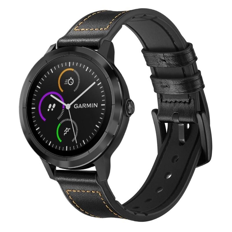 Garmin Vivoactive 3 Leren bandje Zwart - Mooi bandje van leer