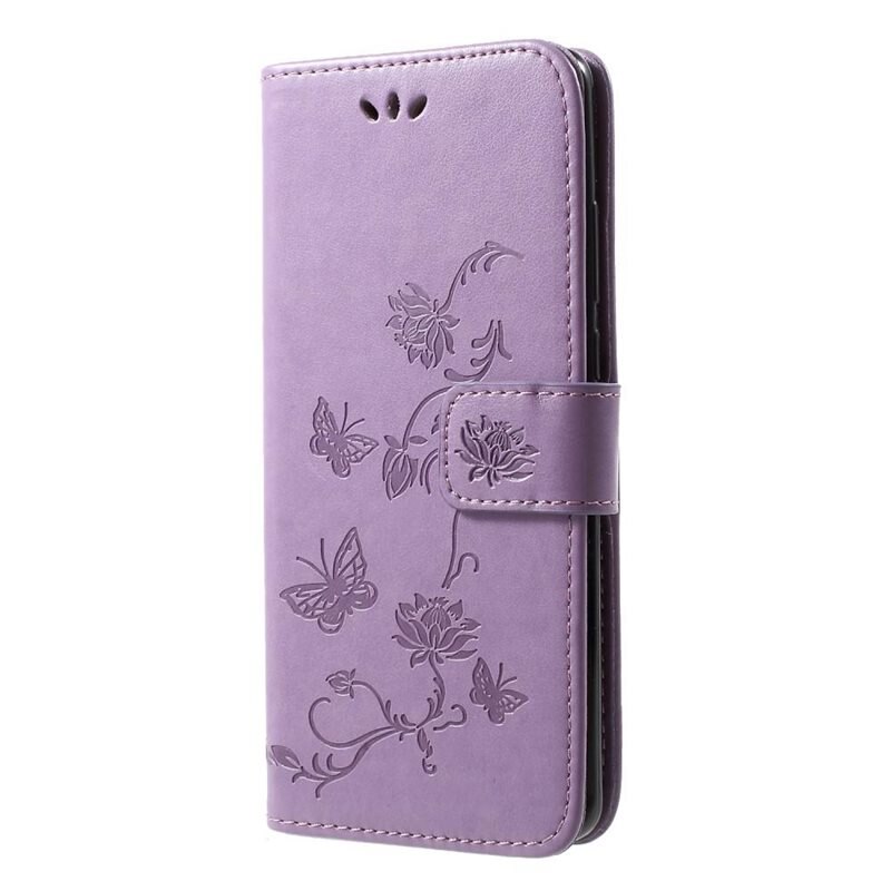 Huawei P30 Pro Leren vlinderhoesje Paars - Mooi telefoonhoesje met patroontje