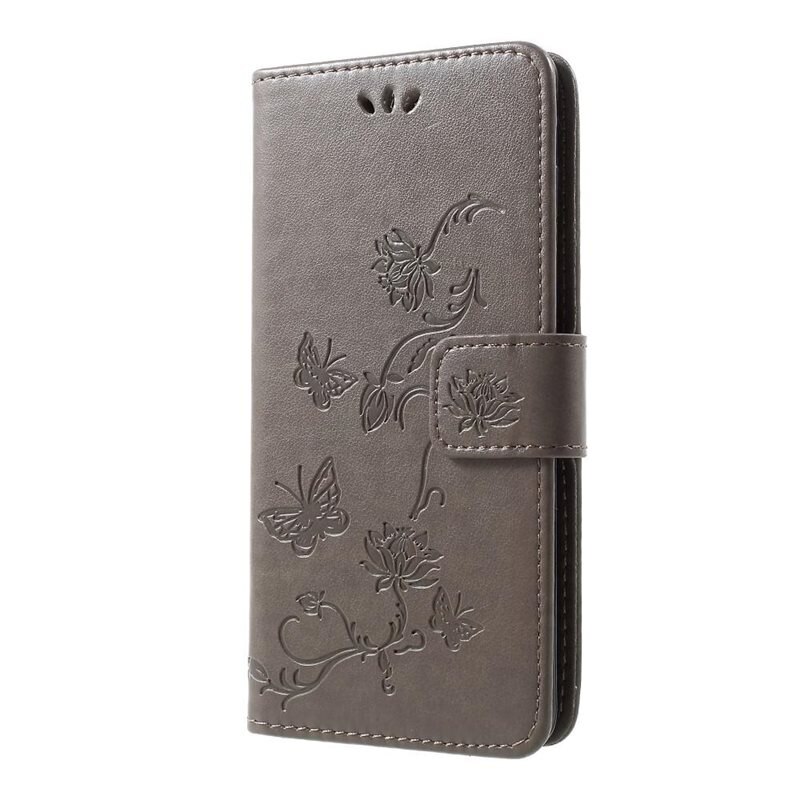 Samsung Galaxy S10 Leren vlinderhoesje Grijs - Mooi telefoonhoesje met patroontje
