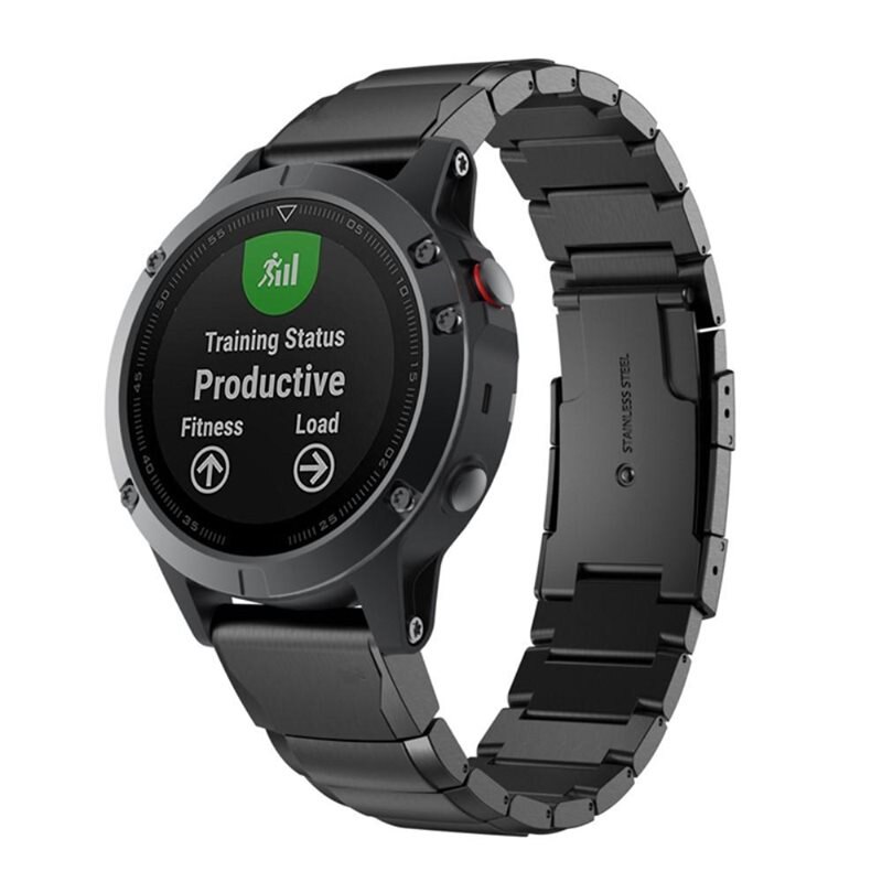 Garmin Fenix 6X Pro Schakelarmband zwart - Mooie roestvrij stalen armband - Heren en dames