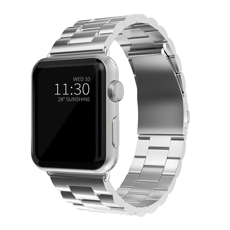 Apple Watch Series 8 41mm Metalen Armband Zilver - Klassieke roestvrijstalen schakelarmband - Stijlvol design