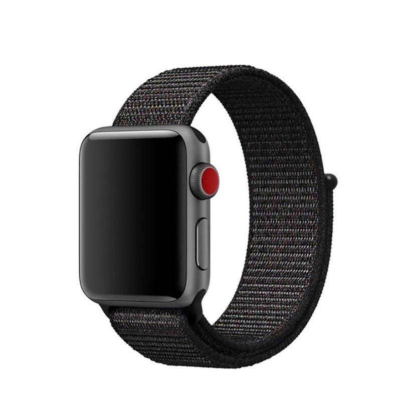 Apple Watch Series 10 46mm Nylon bandje Zwart - Bandje van luchtig en ventilerend nylon
