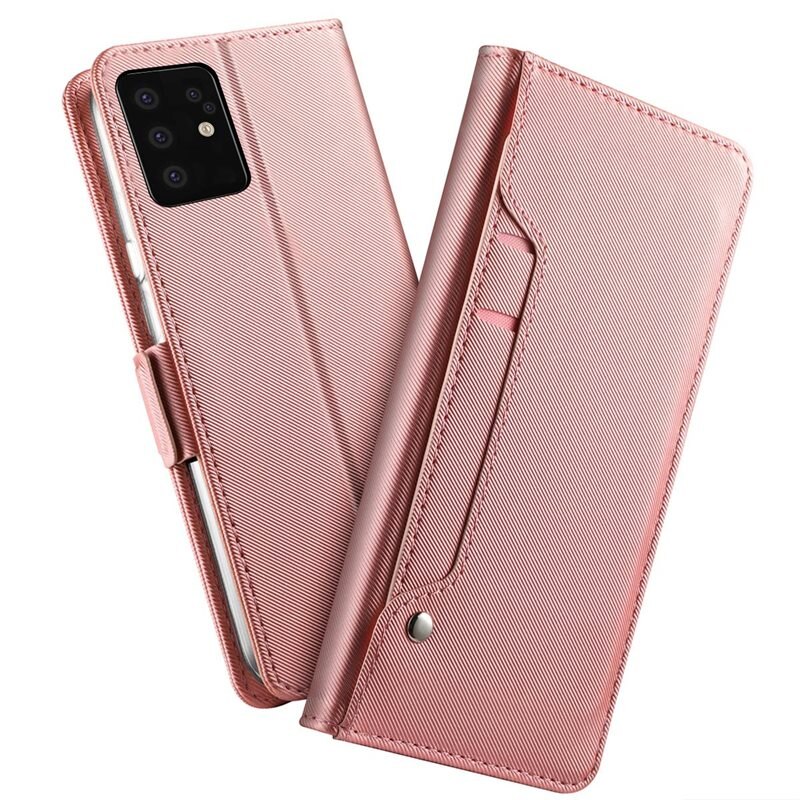 Samsung Galaxy S20 Plus Bookcover Hoesje met Spiegel Roze goud - Telefoonhoesje met plek voor pasjes en briefgeld