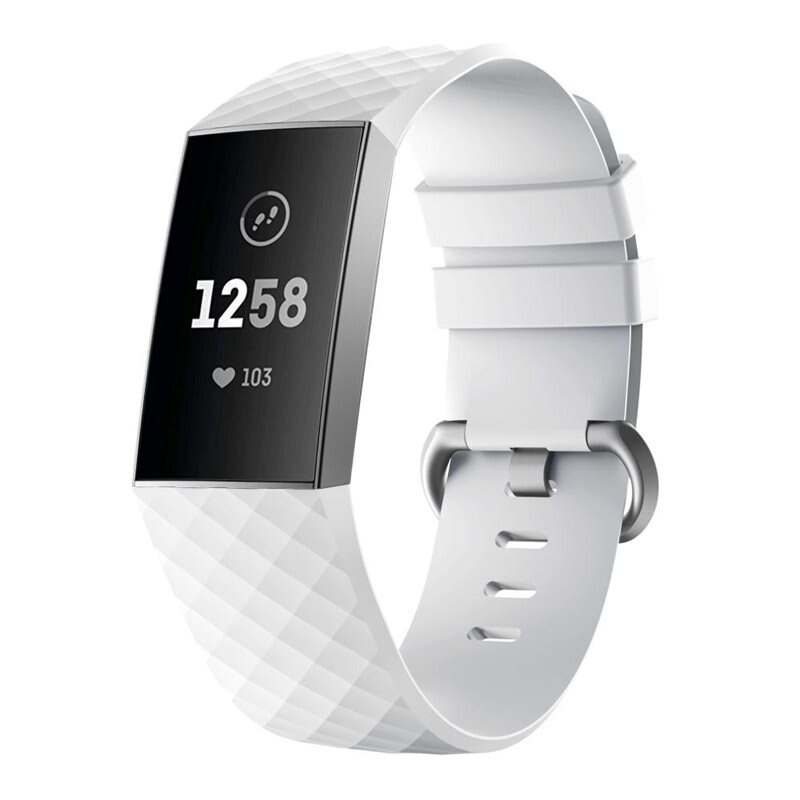 Fitbit Charge 3/Charge 4 Siliconen bandje Wit - Sportieve armband in stijlvol design - Waterdicht - Zweetbestendig