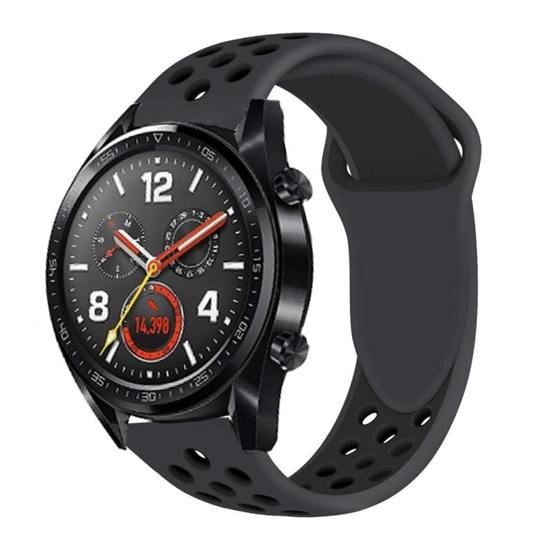 Huawei Watch GT 2 Pro/Watch GT 2 46mm/Watch GT 2e/Watch GT Sport Siliconen bandje Zwart - Perfect bandje om te sporten - Training dames en heren