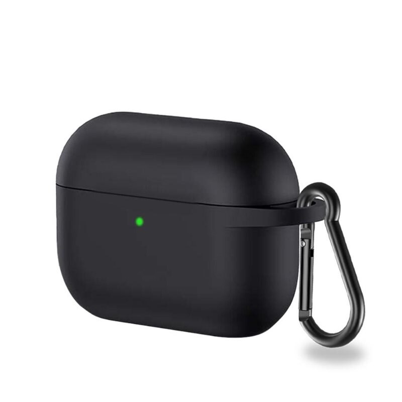 AirPods Pro Siliconen hoesje met karbinerhaak Zwart - Bescherm en houd je oortjes dicht bij je