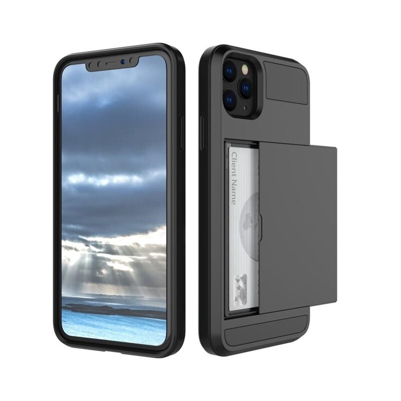 iPhone 11 Pro Hoesje met Cardslot Zwart - Beschermhoes met plek voor pasjes