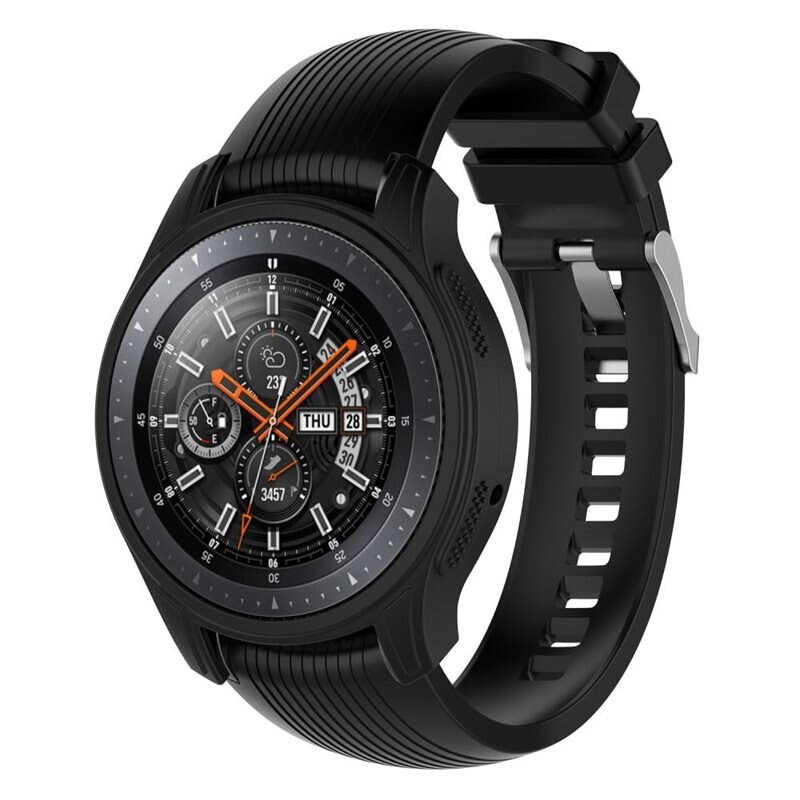 Samsung Galaxy Watch 46mm/Gear S3 Frontier Backcover hoesje Zwart - Beschermend bumperhoesje voor smartwatch