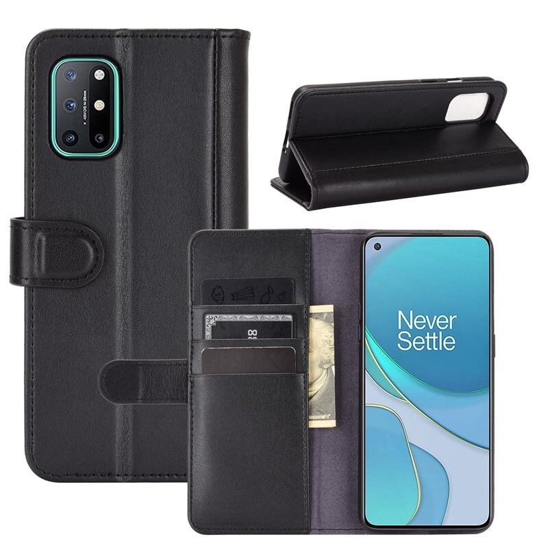 OnePlus 9 Pro Echt lederen hoesje Zwart - Klassiek boekhoesje met plek voor briefgeld en pasjes