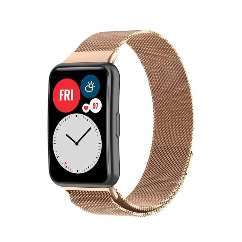 Huawei Watch Fit Milanese bandje Rosé goud - Elegante armband in luxueus design - Perfecte pasvorm
