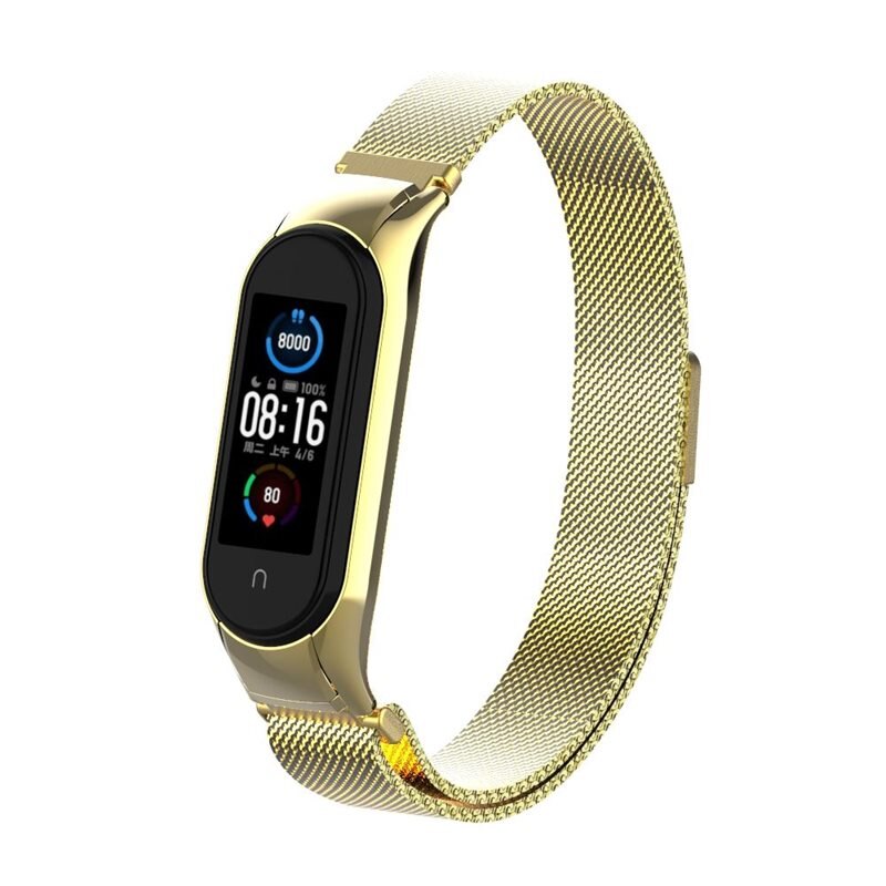 Xiaomi Mi Band 5/6 Milanese bandje Goud - Elegante armband in luxueus design - Perfecte pasvorm