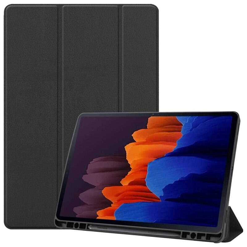 Samsung Galaxy Tab S8 Plus/Galaxy Tab S7 Plus Tri-fold met Penhouder Zwart