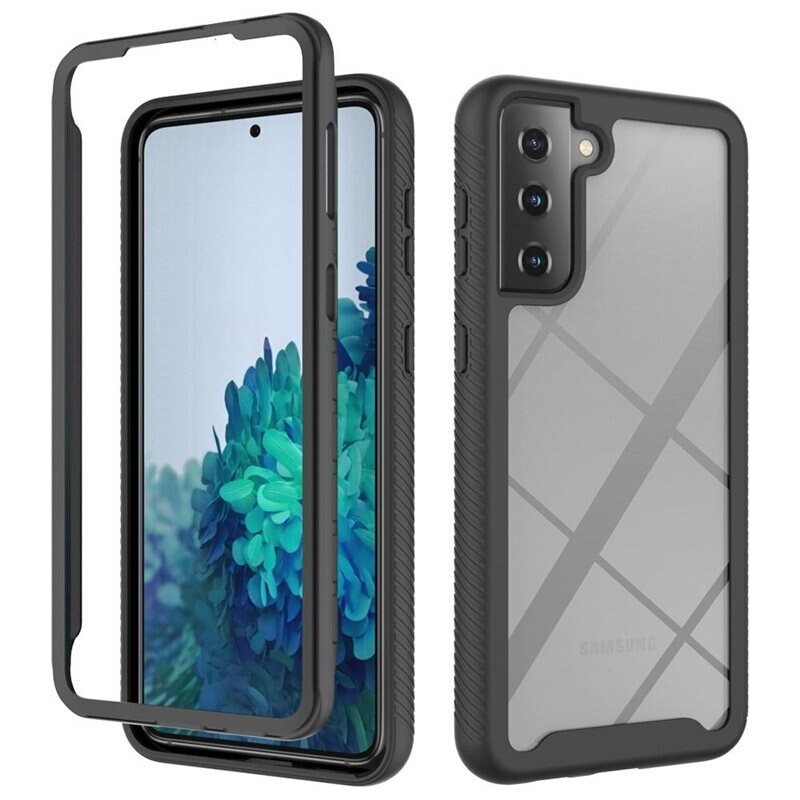 Samsung Galaxy S21 Plus Full Cover Case Zwart - 360 telefoonhoesje in twee delen