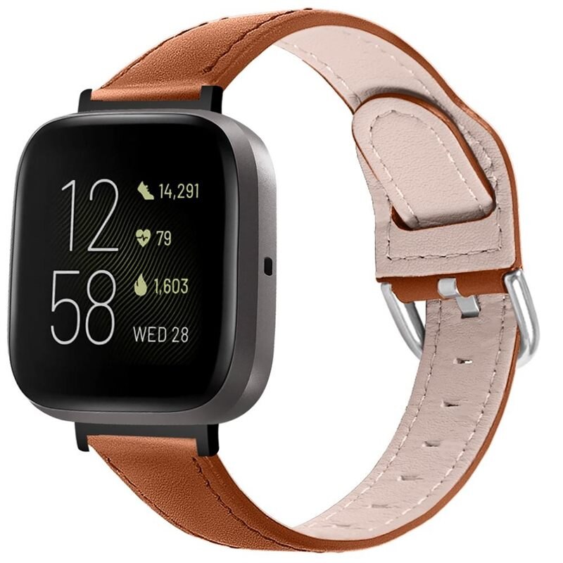 Fitbit Sense/Versa 3 Leren bandje Bruin - Mooi bandje van leer