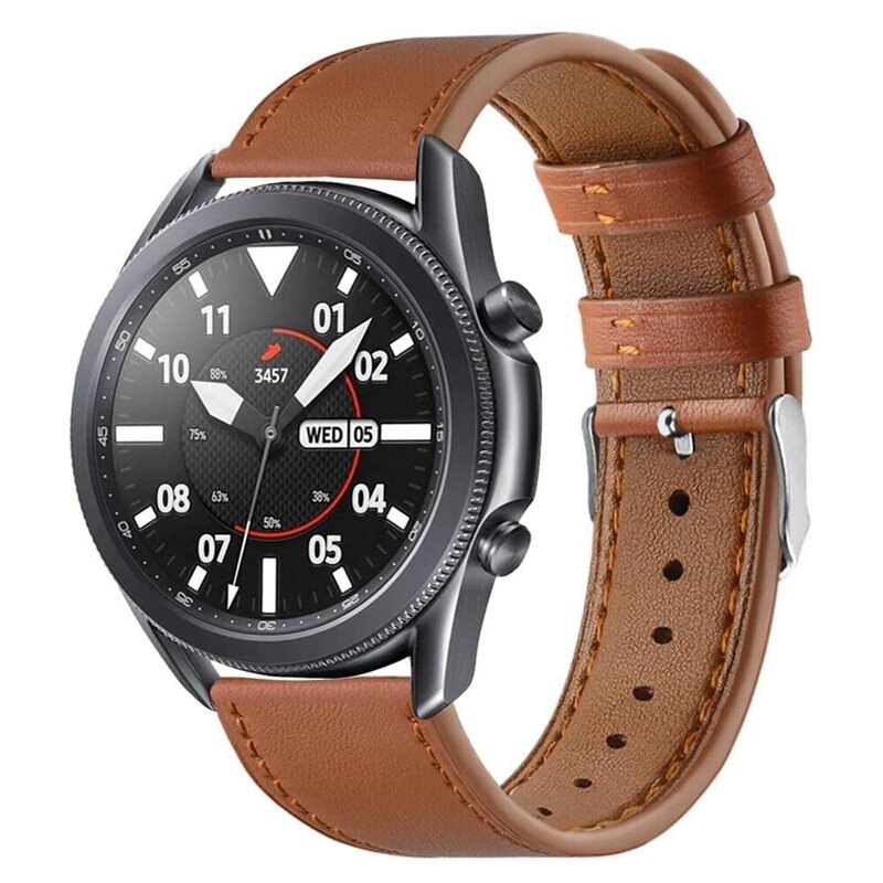 Samsung Galaxy Watch 3 45mm Leren bandje Bruin - Mooi bandje van leer
