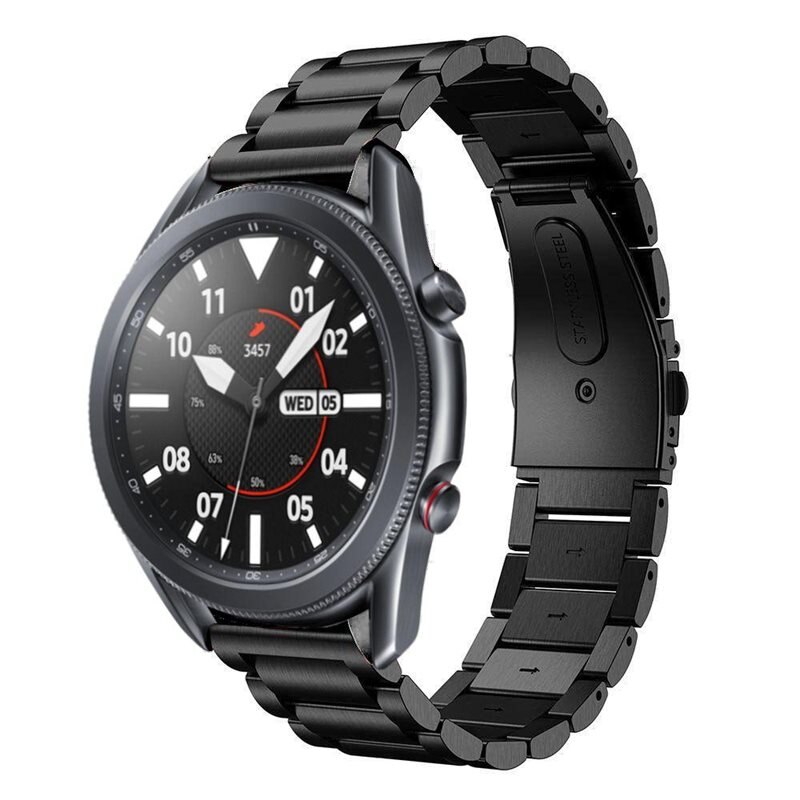 Samsung Galaxy Watch 4 40mm Metalen Armband Zwart - Klassieke roestvrijstalen schakelarmband - Stijlvol design