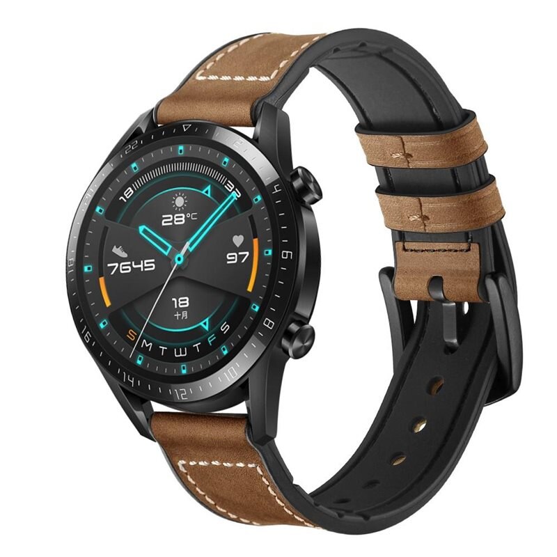 Huawei Watch GT 2 Pro/Watch GT 2 46mm/Watch GT 2e/Watch GT Premium Leren bandje Bruin - Mooi en stijlvol armband van echt leer - Heren en dames