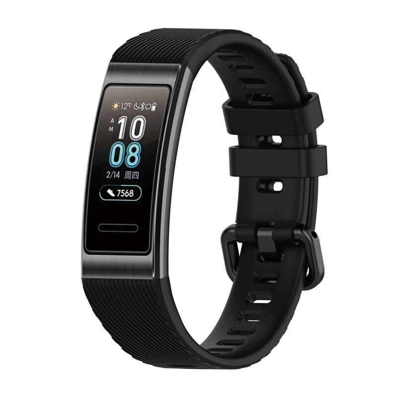 Huawei Band 3/3 Pro Siliconen bandje Zwart - Sportieve armband in stijlvol design - Waterdicht - Zweetbestendig