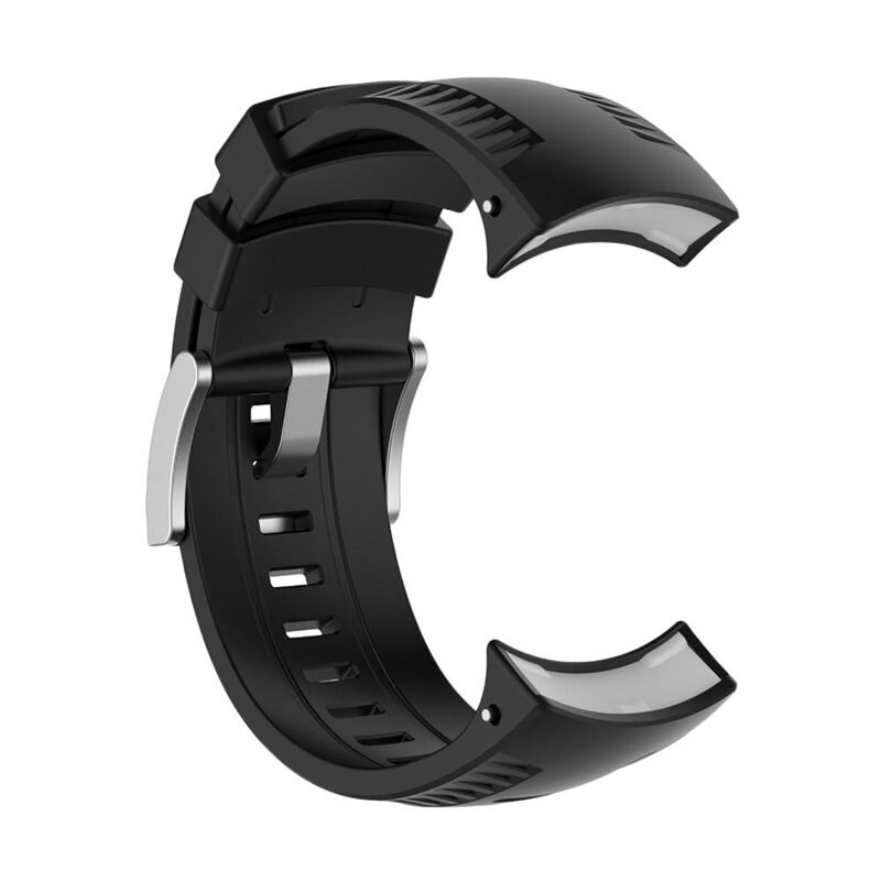 9 Baro/Suunto 7/Suunto 9 Siliconen bandje Zwart - Sportieve armband in stijlvol design - Waterdicht - Zweetbestendig