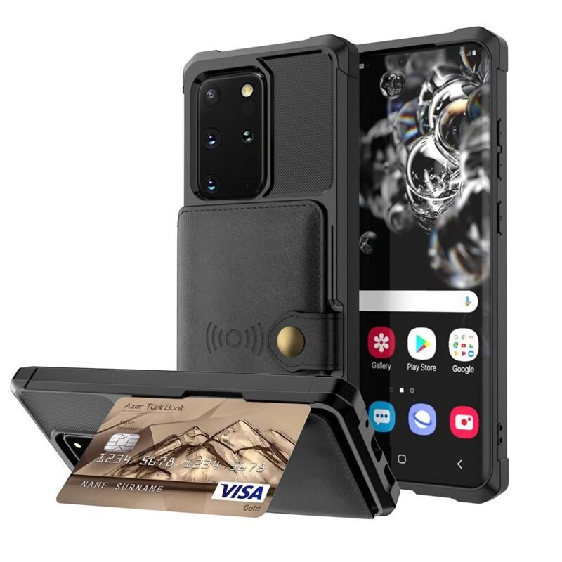 Samsung Galaxy S20 Plus Tough Multi-slot Hoesje Zwart - Beschermend hoesje met handig kaartvak in stoer design
