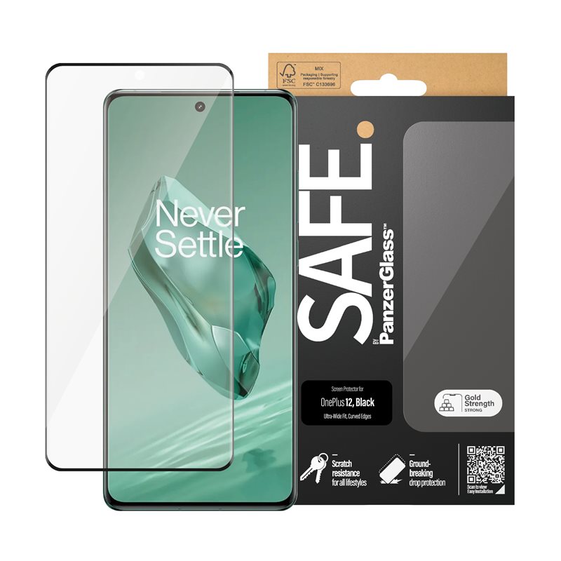 SAFE. by PanzerGlass OnePlus 12 Screen Protector Ultra Wide Fit - Hoogkwalitatieve schermbeschermer. Past met hoesjes
