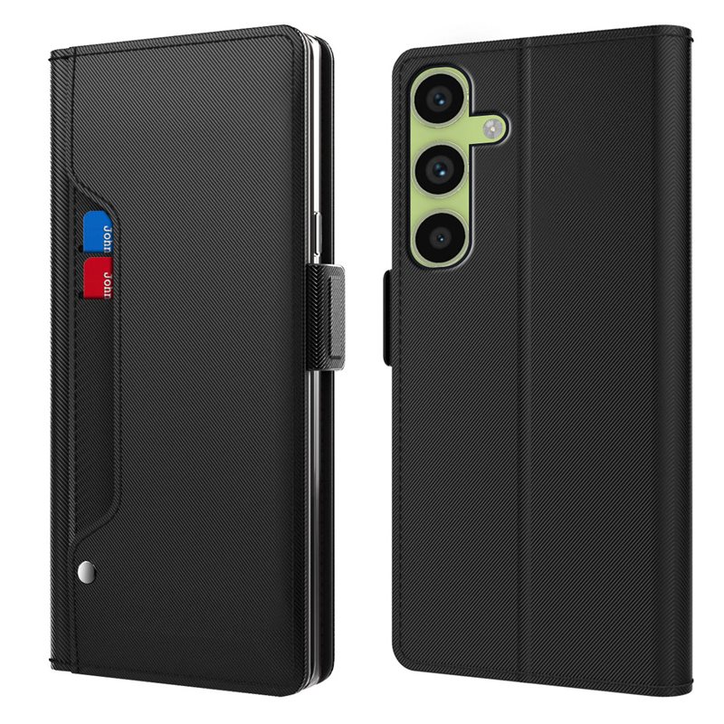 Samsung Galaxy A34 Bookcover Hoesje met Spiegel zwart - Telefoonhoesje met plek voor pasjes en briefgeld