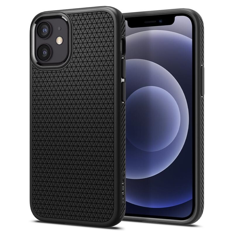Spigen Case Liquid Air iPhone 12 Mini Zwart - Stijlvol, minimalistisch hoesje