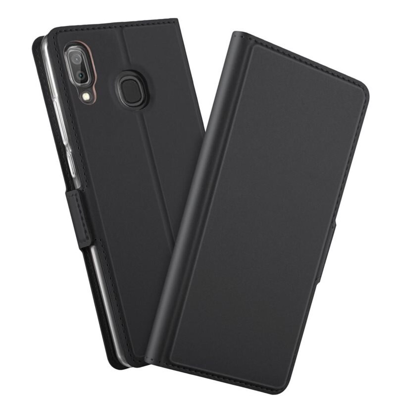 tectTech Slim Card Wallet Samsung Galaxy A40 Zwart - Boekhoesje met pasjeshouder en horizontale standaardfunctie
