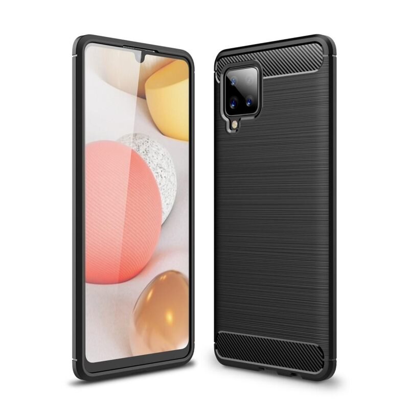 tectTech Hoesje TPU Brushed Samsung Galaxy A42 Zwart - Telefoonhoesje met stijlvol ontwerp