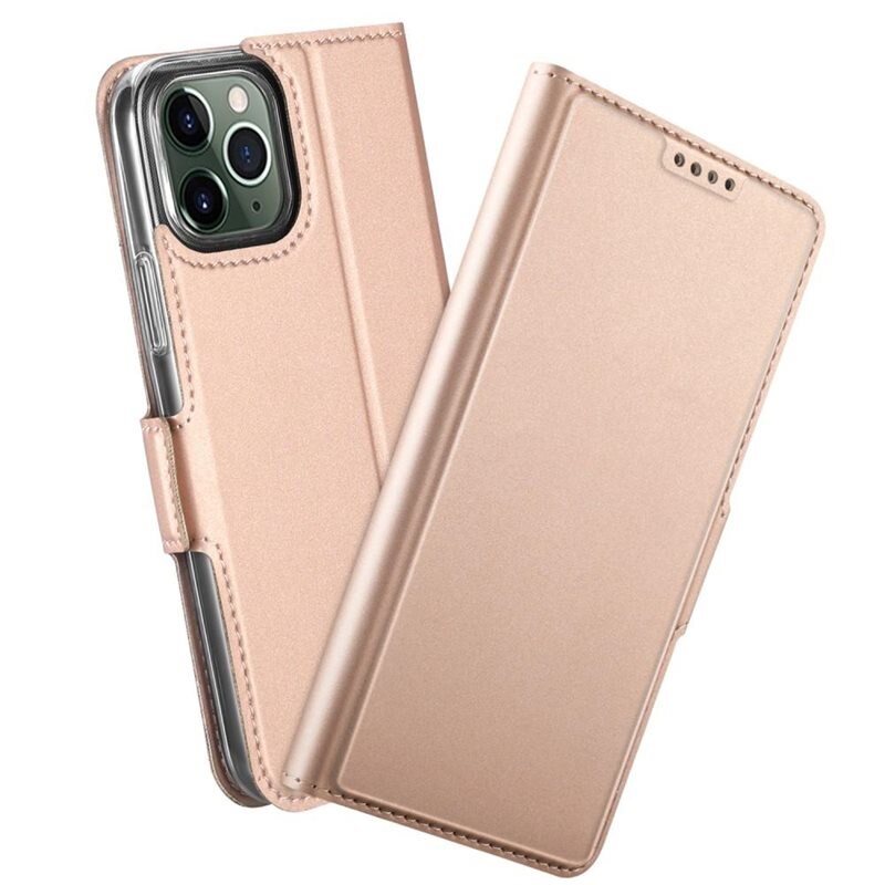 tectTech Slim Card Wallet iPhone 12/12 Pro Goud - Boekhoesje met pasjeshouder en horizontale standaardfunctie
