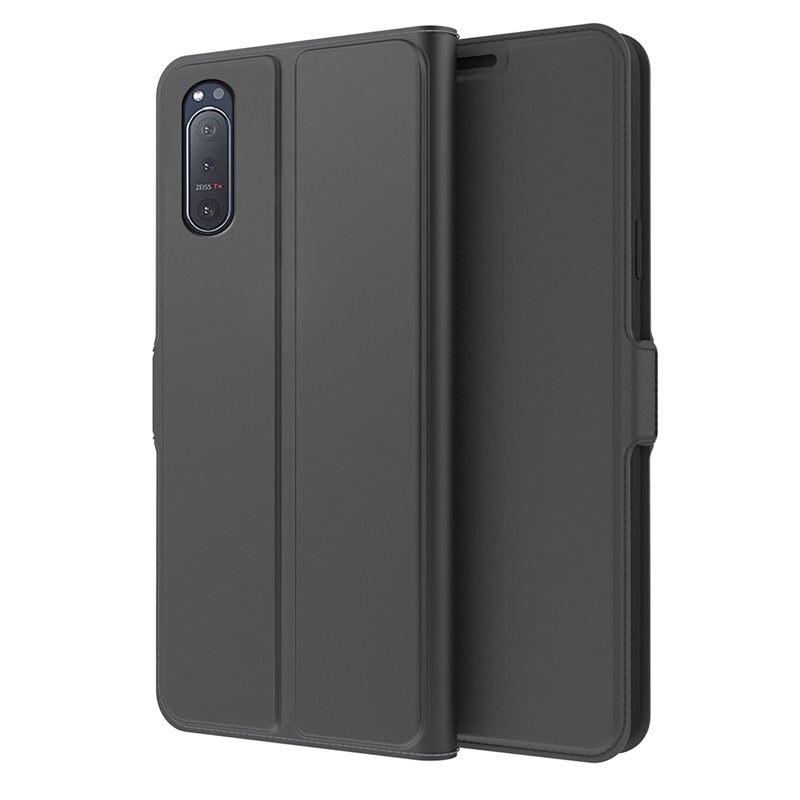 tectTech Slim Card Wallet Sony Xperia 5 II Zwart - Boekhoesje met pasjeshouder en horizontale standaardfunctie