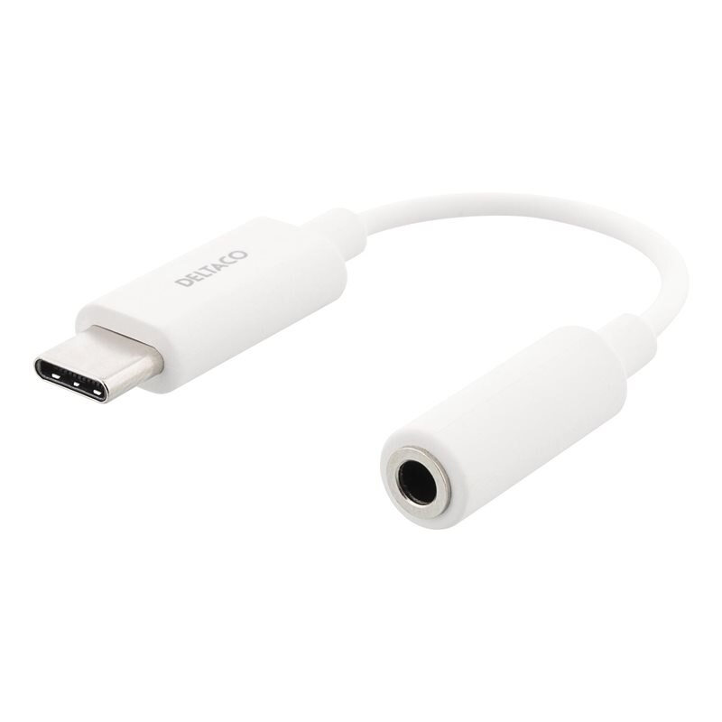 Deltaco USB-C > 3.5 mm met DAC Adapter Wit
