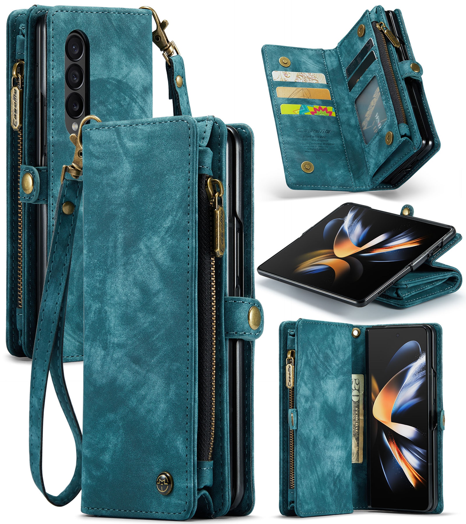 Multi-slot hoesje Samsung Galaxy Z Fold 4 Blauw