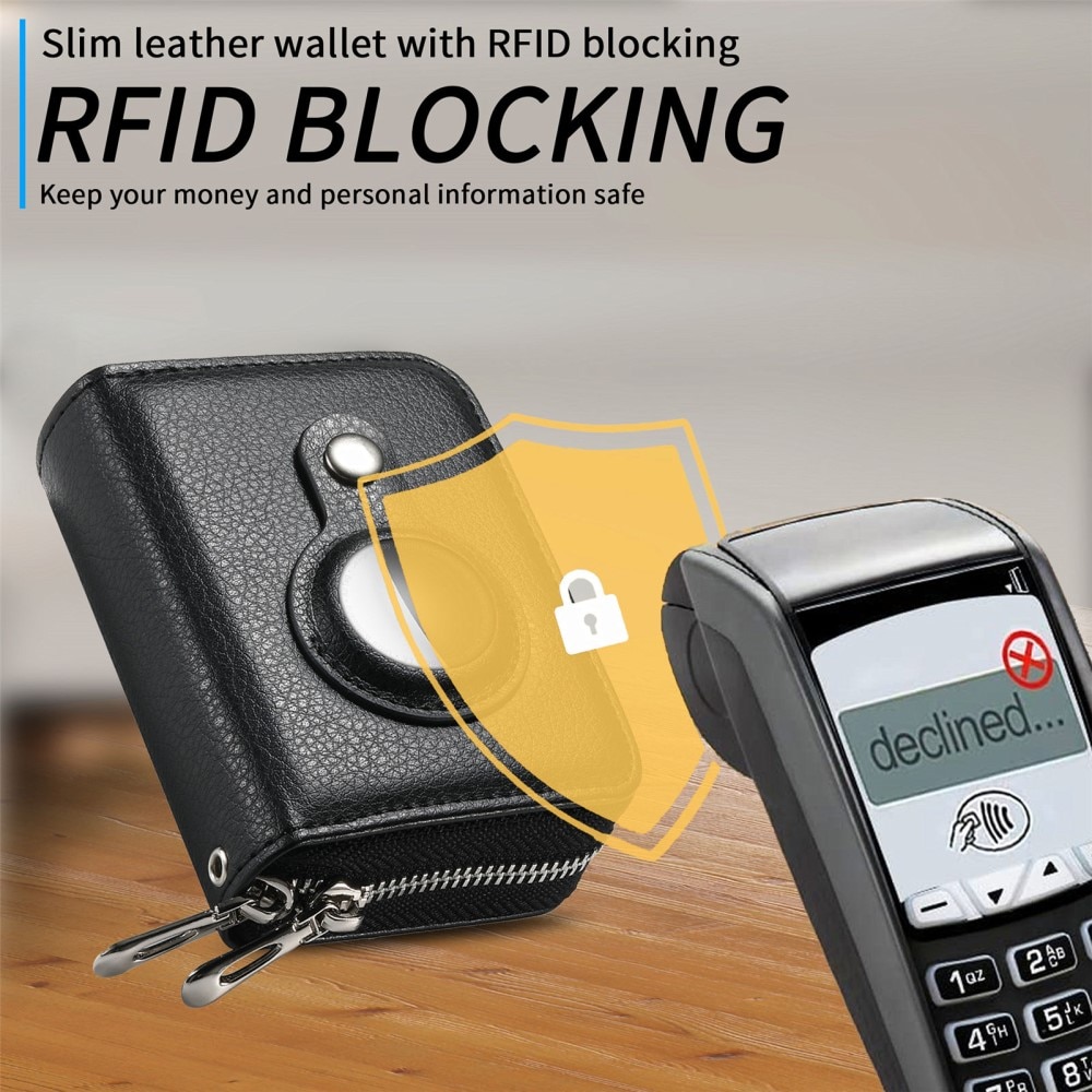 AirTag-portemonnee met RFID-bescherming, zwart
