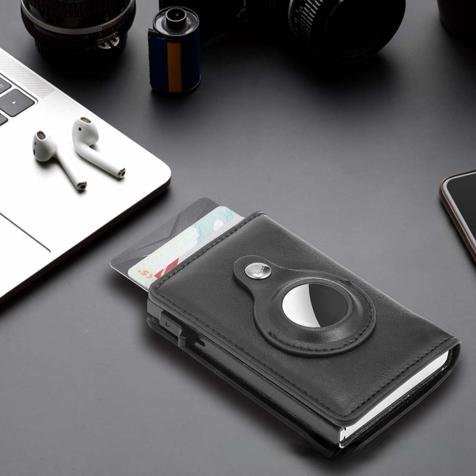 AirTag Pasjeshouder leer Zwart