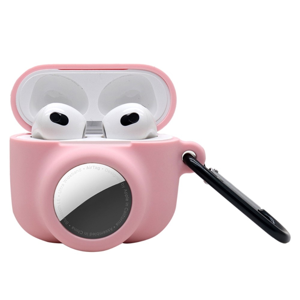 AirPods 3 Siliconen hoesje met AirTag-houder roze