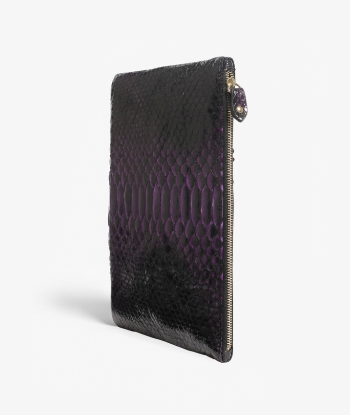 Small Clutch Real Python Lila/Black
