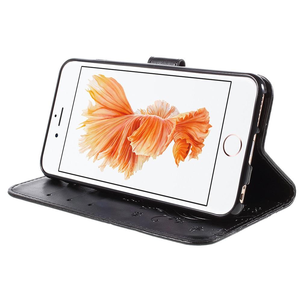 iPhone 6/6S Leren vlinderhoesje Zwart