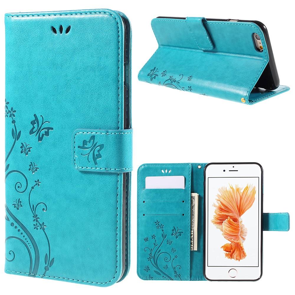 iPhone 6/6S Leren vlinderhoesje Blauw