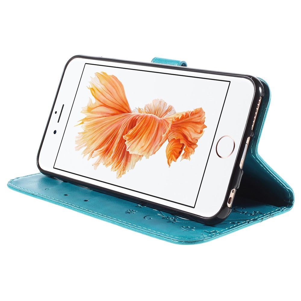 iPhone 6/6S Leren vlinderhoesje Blauw