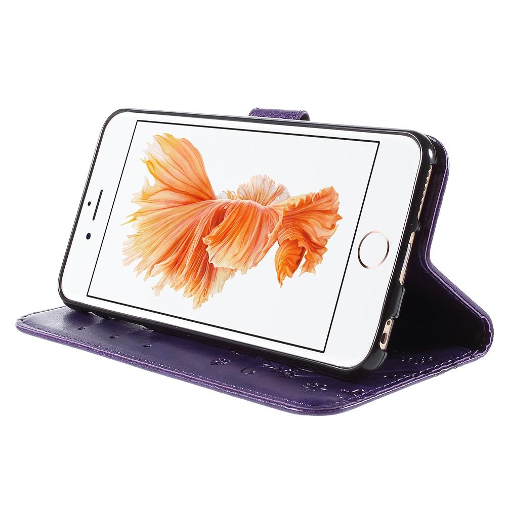 iPhone 6/6S Leren vlinderhoesje Paars