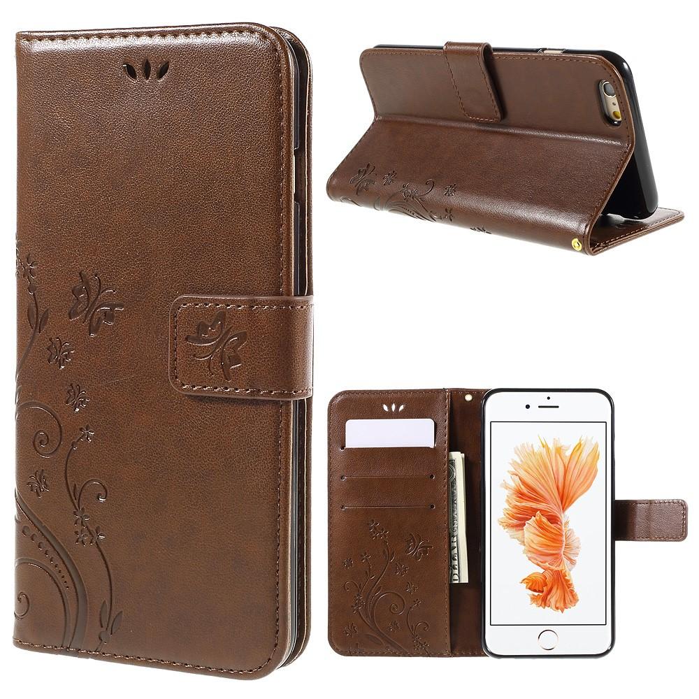 iPhone 6/6S Leren vlinderhoesje Bruin